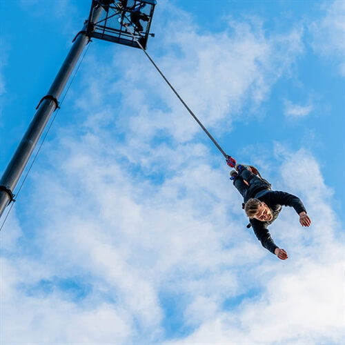 300ft Bungee in Berkshire or Manchester - Man Hanging from platform Thumbnail