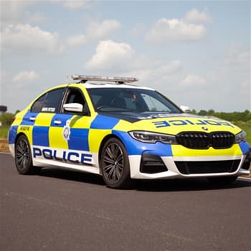 Drive a police car on a track