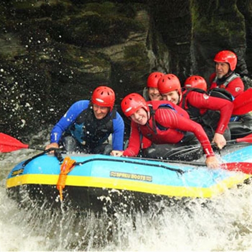 White water rafting on the River Dee in North Wales White water rafting on the River Dee in North Wales
